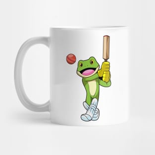 Frog at Cricket with Cricket bat Mug